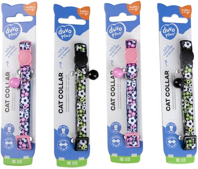 Duvoplus - Halsband Voor Dieren - Kat - Kattenhalsband Bloemen Nylon 20-30cm / 10mm Gemengde Kleuren - 1st