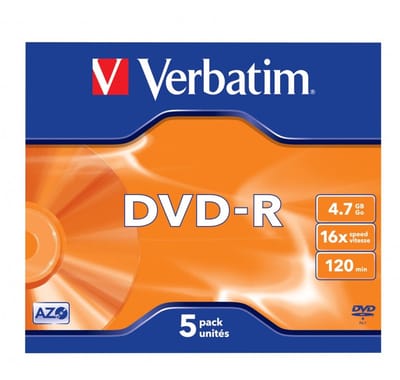 Verbatim 43519 DVD-R Matt Silver Schijven - 5 Stuks / Jewelcase