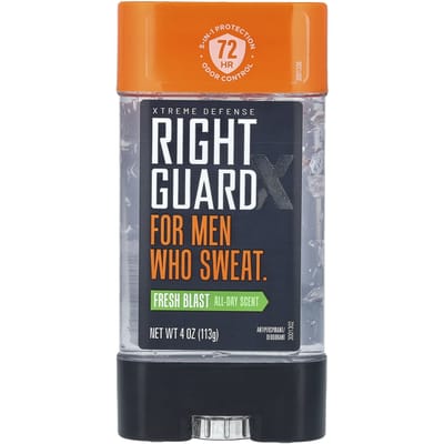 Right Guard, X Extreme Defense, antiperspirant/deodorant, Fresh Blast, 4 oz (113 gr) black