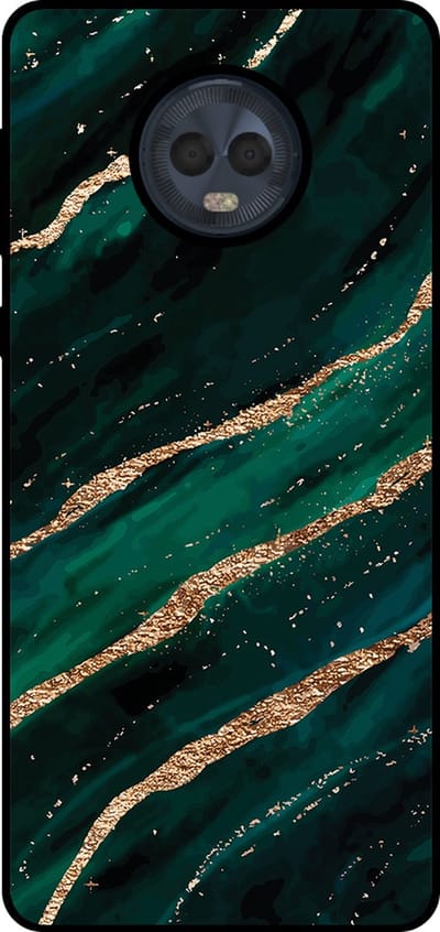 Smartphonica Telefoonhoesje Geschikt voor Motorola Moto G6 met marmer opdruk - TPU backcover case marble design - Groen Goud geschikt voor Motorola Moto G6