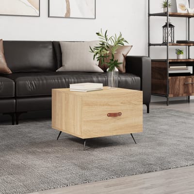 vidaXL - Salontafel - 50x50x35 - cm - bewerkt - hout - sonoma - eikenkleurig