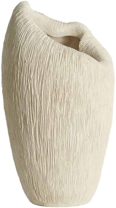 Light & Living Vaas Denisa - Crème - 28x26.5x50cm - Kunststof - Modern - Bloemenvaas - Woondecoratie - Decoratieve vaas voor woonkamer of slaapkamer