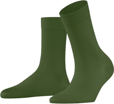 FALKE Cotton Touch eenkleurig katoen sokken dames groen - maat 35-38