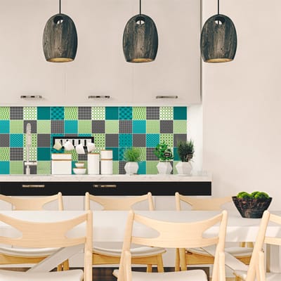 Zelfklevende muurtegelstickers voor keuken en badkamer - 15 Scandinavische cementtegelstickers, Sofia-stijl - 15 stickers, 15x15 cm