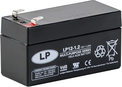 VRLA AGM Accu 12V 1.2Ah F1/T1 - Onderhoudsvrije Batterij voor Alarm en Beveiliging