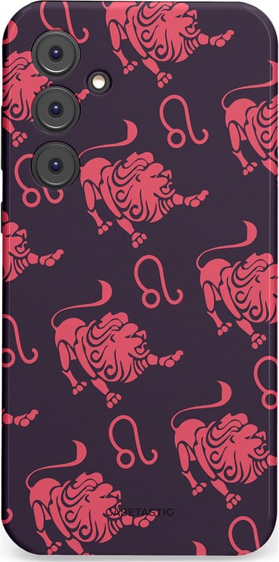 Casetastic Hoesje Geschikt voor Samsung A35 - Stijlvolle Beschermende Duo-layer Case - Zodiak leeuw