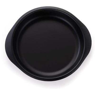Assiette en Acier Inoxydable Assiette à Dîner Assiette à Fruits Poêle Récipient Alimentaire pour Camping en Plein Air Randonnée Backpacking noir