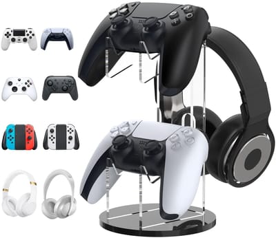 Dailygoody - Universele standaard - Gamepad en hoofdtelefoonhouder - 2-in-1 organizer - Zwart - Gamingaccessoires - Geschikt voor PS5 en Xbox - Ideaal