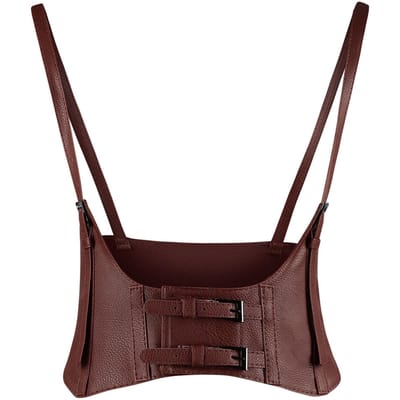 Dames Korset Riem PU Leer Elastisch Cincher Vest Brede Tailleband Tailleband koffie
