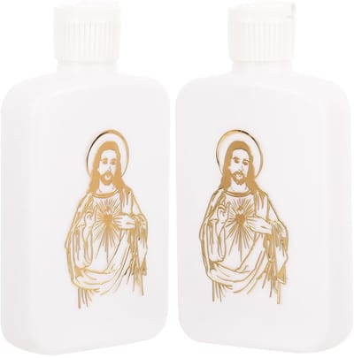 Dailygoods- Heiligwaterfles Set van 2 - 100 ml - Duurzame Plastic Flessen - Herbruikbaar - Veilig - Stijlvol Ontwerp - Heiligwaterflesjes