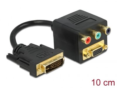 Delock Adapter DVI 24+5 male to VGA + 3 x RCA female