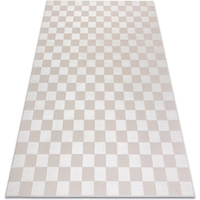 Kleden Rugsx Tapijt AURA EB112 crème - Schaakbord, structureel 80x150 cm