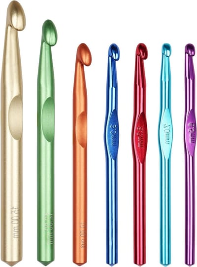 Grote haaknaalden van 6.5mm tot 15mm voor dikke wol, ideaal voor tassen en tapijten, metalen haken