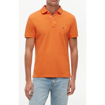 Tommy Hilfiger 1985 Slim Polo Orange Tulip Größe: M | Poloshirts Outlet | Herren | Orange