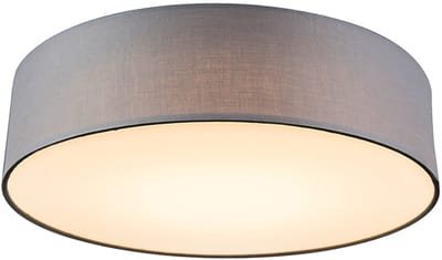QAZQA drum led - Moderne LED Plafondlamp - 1 lichts - Ø 400 mm - Grijs - Woonkamer | Slaapkamer | Keuken