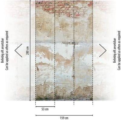 OUDE BAKSTENEN EN CEMENTMUUR FOTOBEHANG | Industrieel - Beige Grijs Bruin - Livingwalls The Wall II