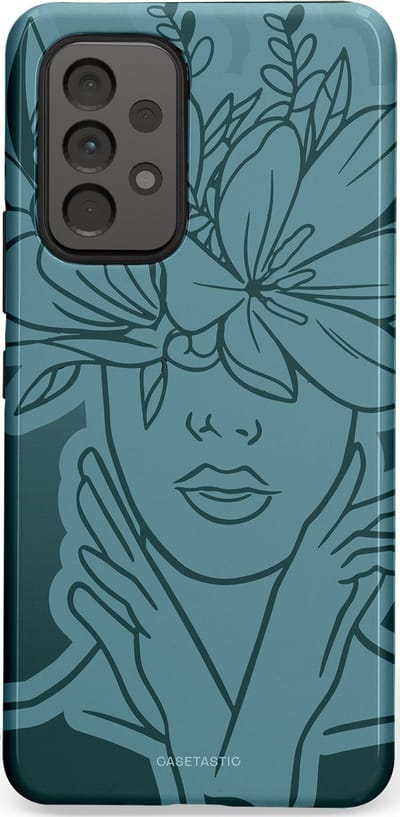 Casetastic hoesje geschikt voor Samsung Galaxy A53 (2022) 5G - Dubbellaagse bescherming - Flora Femme - Fashion Case - Petrol Donkergrijs Grijs