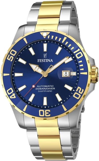 Automatisch Herenhorloge Blauwe Wijzerplaat RVS Armband