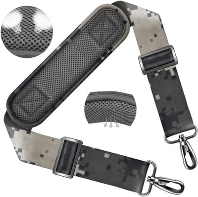 Schouderband - Verstelbare band - Bagage dragen - Extra dikke schouderpad - 58 inch - camouflage grijs