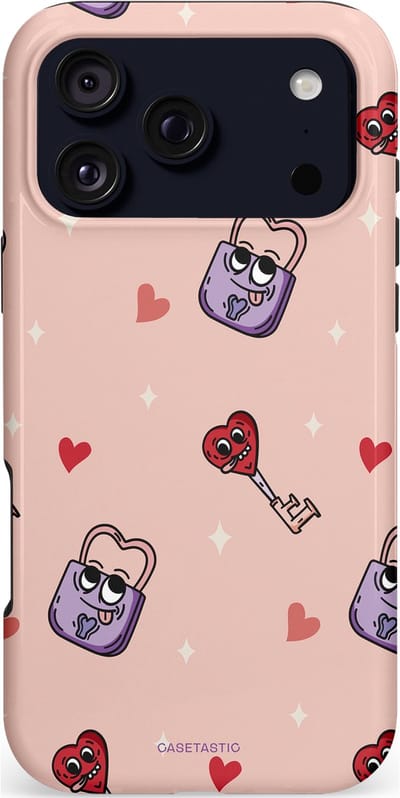 Casetastic hoesje geschikt voor Apple iPhone 17 Pro Max - MagSafe - Dubbellaagse bescherming - Jij bent mijn match - Fashion Case - Perzik Zand