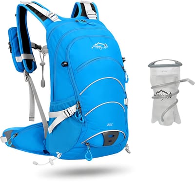 CarryQuest® - 20L Bergbeklimmen Rugzak - Waterdichte Polyester Hiking Backpack met Intern Frame, Regenhoes, Rugondersteuning & Unisex Outdoor Ontwerp - Zwart