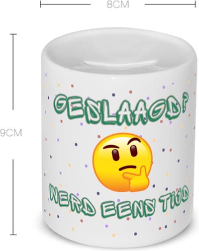 Akyol - geslaagd werd eens tijd Spaarpot - Geslaagd - geslaagde - diploma - cadeau voor iemand die is gelsaagd - 350 ML inhoud