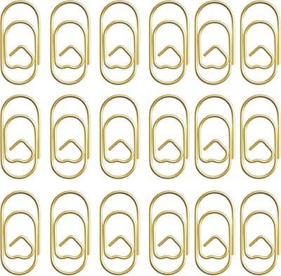 Papieren Clips - Klemmen - Papier Organiseren - Hartvormig Design - 100 Stuks - Goud