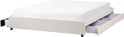 PRADES - Bed met opbergruimte - Lichtbeige - 180 x 200 cm - Polyester