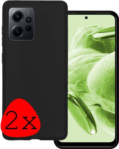 Hoesje 2 Stuks - Geschikt voor Xiaomi Redmi Note 12 4G - Sterk & Shockproof - Case Siliconen - Back Cover - Telefoon Hoes - Zwart