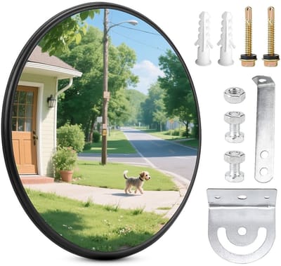 Convex verkeersspiegel 30 cm - Verstelbare parabolische spiegel voor uitritten, garages en opritten, ideaal voor veiligheid en zichtbaarheid