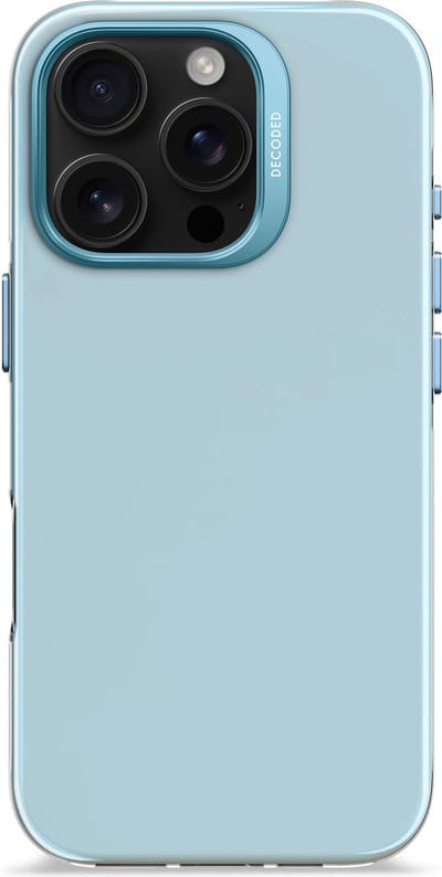 DECODED Resin Hoesje Geschikt voor iPhone 16 Pro – Anti-Yellowing - 100% Gerecycleerd Materiaal – Geschikt voor MagSafe - Super Sonic Blauw