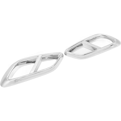 1 Paar Auto Buitenkant Uitlaatpijp Dempers Uitlaatpijp Cover Sierlijst Links Rechts Vervanging voor zilver