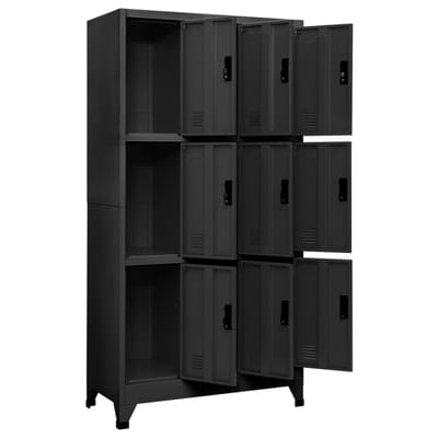 vidaXL - Lockerkast - 90x45x180 - cm - staal - antracietkleurig