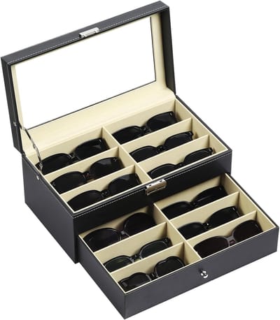 Opslag voor Brillen en Zonnebrillen - Afsluitbare Display Lade Organizer