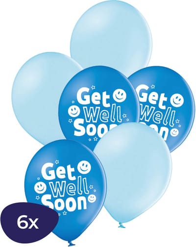 Get Well Soon Ballonnen – Get Well Soon - Helium Ballonnen - Beterschap - Beterschap Ballon - Ballonnen - 6 stuks