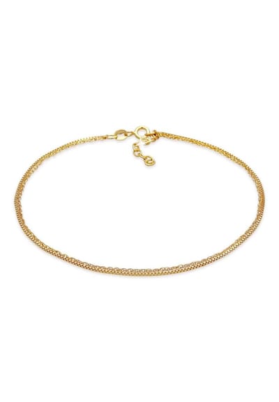 Elli - Enkelbanden - Dames Venetiaanse Ketting Ketting Basis Laag Zomer Verstelbaar in 925 Sterling Zilver Verguld - Dames