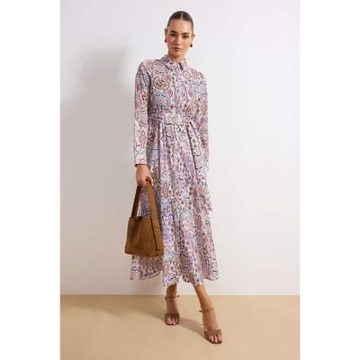 Lange maxi-jurk met bloemenprint voor dames, casual/dagelijks, A-lijn model, geschikt voor hijab.