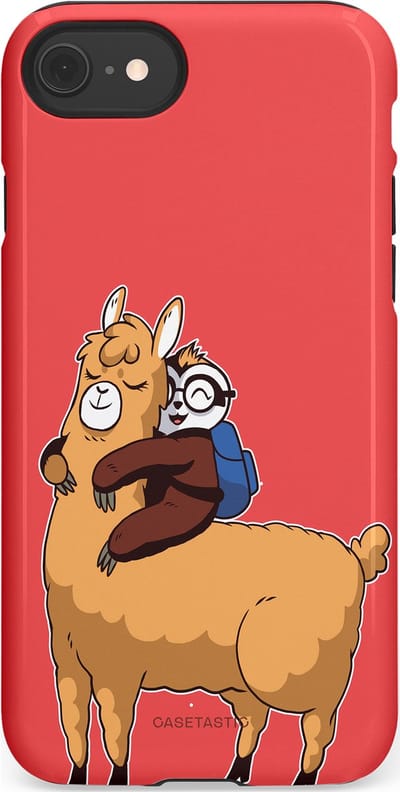 Casetastic hoesje geschikt voor Apple iPhone SE / Apple iPhone 7 / Apple iPhone 8 - Dubbellaagse bescherming - Lui en lekker - Fashion Case - Koraal Goud