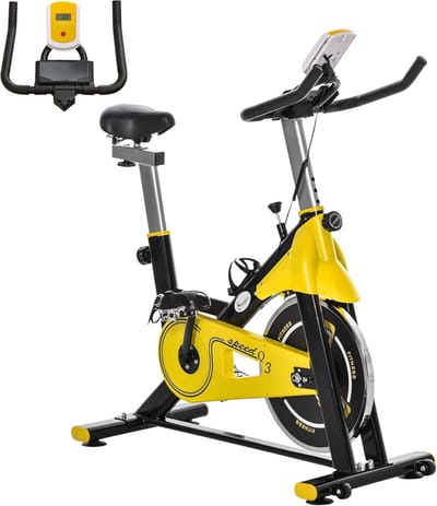 Hometrainer Fiets met LCD Display en Verstelbaar Zadel en Stuur