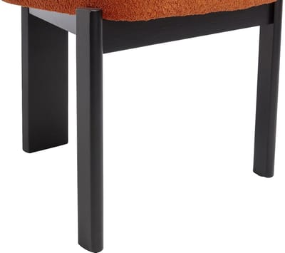 Vente-unique Set van 2 stoelen in boucléstof en zwart rubberhout - Terracotta - WILANA