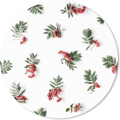 Muismat rond 20x20 cm - Mousepad Winter - Wit - Mistletoe - Ronde muismatten - Kerst - Cadeau - Kerstcadeau voor mannen en voor vrouwen