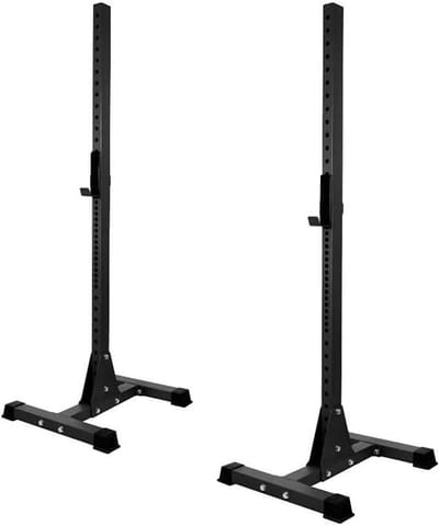 Krachtstation Rek - Squat Standaard - Thuis Trainen - Verstelbare J-cups - 300 kg Belasting - Grijs