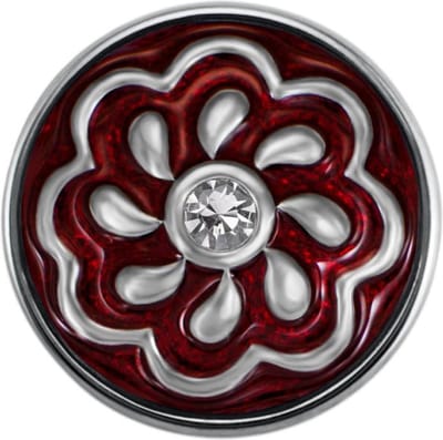 Quiges - Drukknoop Mini 12mm Bloem Rood - EBCMK047