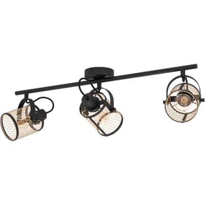 EGLO Dellow spot - E27 - 3 lichts - 83 cm - Zwart|Goud