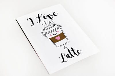 Wenskaart Love you a latte