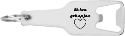 Akyol - ik ben gek op jou flesopener - Liefde - beste partner - cadeautje - liefde - verliefd - vlinders - verrassing - 105 x 25mm