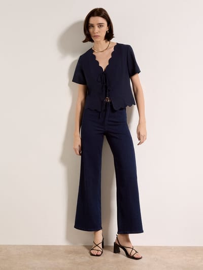 Zara elastische jeans met wijde pijpen