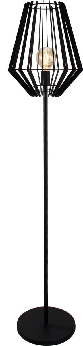 Chericoni Tavola Vloerlamp - 1 lichts - Ø 30 cm - Zwart Staal - Open Kooikap - Modern Design