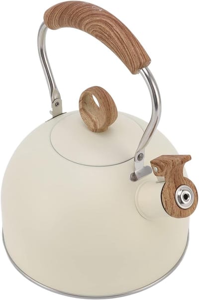 Fluitende Waterkoker - Theepot RVS - Water Koken - Ergonomisch Handvat - 2.5 Liter - Beige