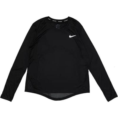 T-shirt d'entraînement de course à manches longues coupe ajustée Nike Dri-FIT pour femme Hauts Noir AJ8129-010 L black
